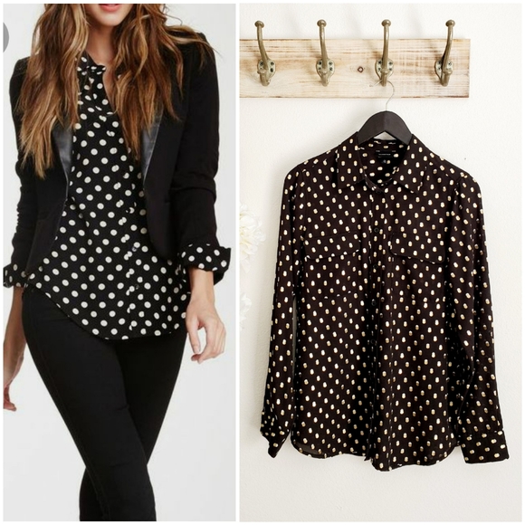 Who What Wear Tops - Victoria Beckham Who What Wear Polka dots Blouse